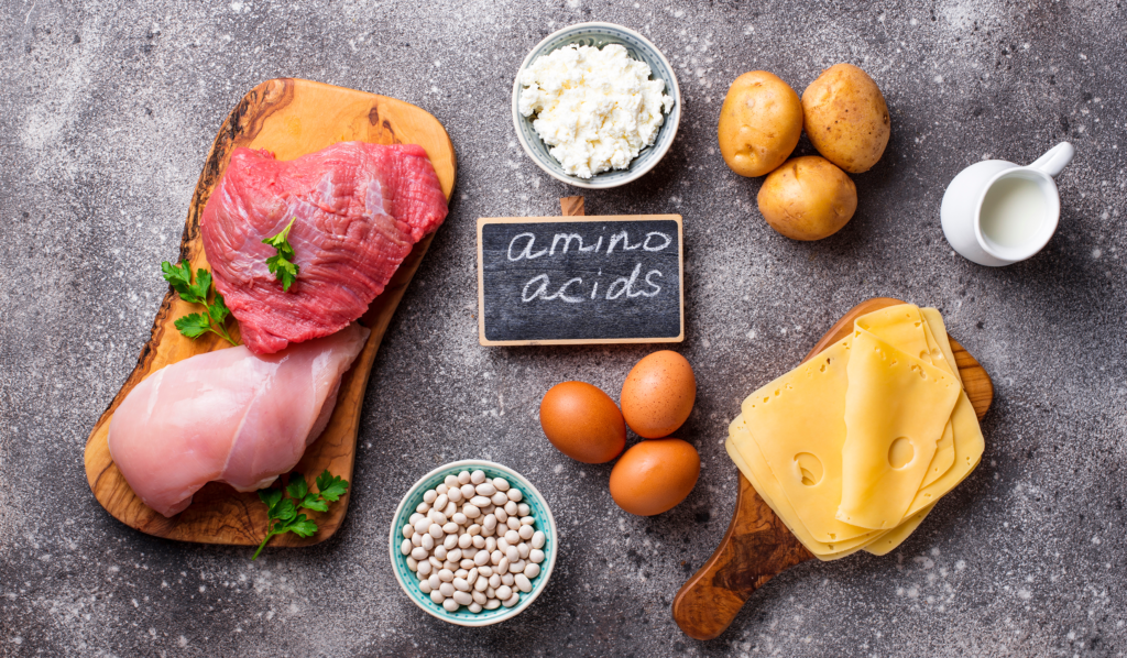 Many foods contain Amino Acids.
